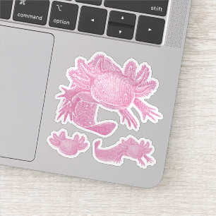 Axolotl Stickers - PINK - 3 Pack