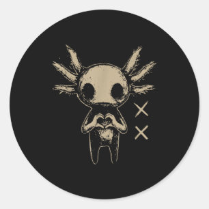 Axolotl Still Emo Goth Classic Round Sticker