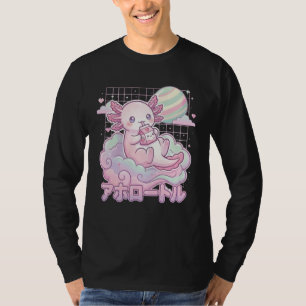 Axolotl Strawberry Milk Kawaii Aesthetic Cottageco T-Shirt