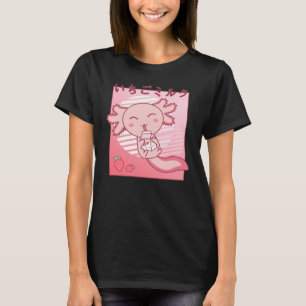 Axolotl Strawberry Milk Retro Kawaii Japan Axolotl T-Shirt