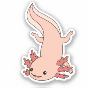 Axolotl Swimming Straight Down Sticker