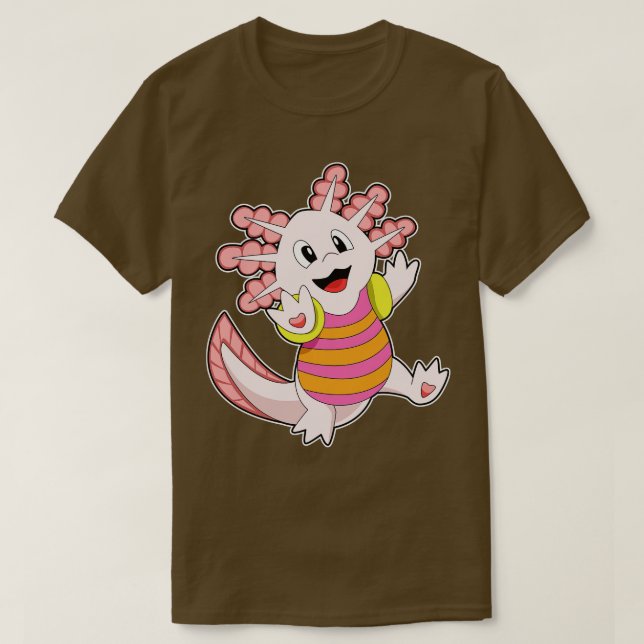 Axolotl Swimming T-Shirt (Design Front)