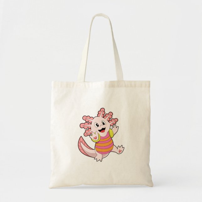 Axolotl Swimming Tote Bag (Front)