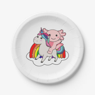 Axolotl Unicorn Rainbow Animals Unicorns Paper Plate