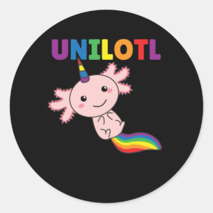 Axolotl Unilotl Unicorn-sweet Axolotl Rainbow Classic Round Sticker