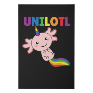 Axolotl Unilotl Unicorn-sweet Axolotl Rainbow Faux Canvas Print