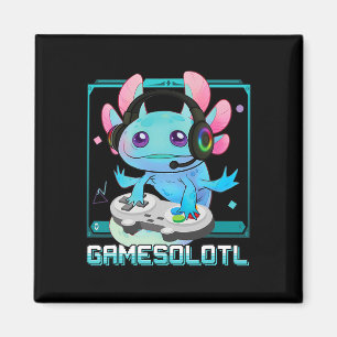 Axolotl Video Gamer Kawaii Pastel Goth Cute Anime Magnet