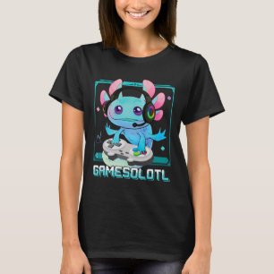Axolotl Video Gamer Kawaii Pastel Goth Cute Anime  T-Shirt