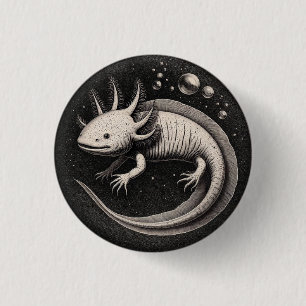 Axolotl Vintage Illustration  3 Cm Round Badge