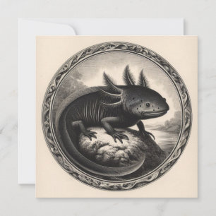 Axolotl Vintage Illustration  Card