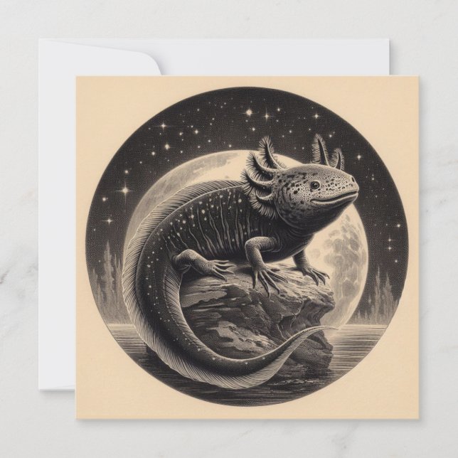 Axolotl Vintage Illustration  Card (Front)