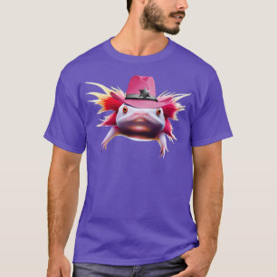 Axolotl Wearing Pink Cowboy Hat T-Shirt