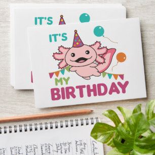 Axolotl Wishes It's My Birthday Cute Axolotls Enve Envelope