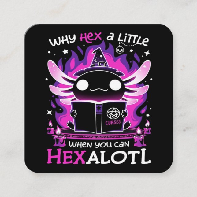 Axolotl Witching Hour - Salamandre  Square Business Card (Front)