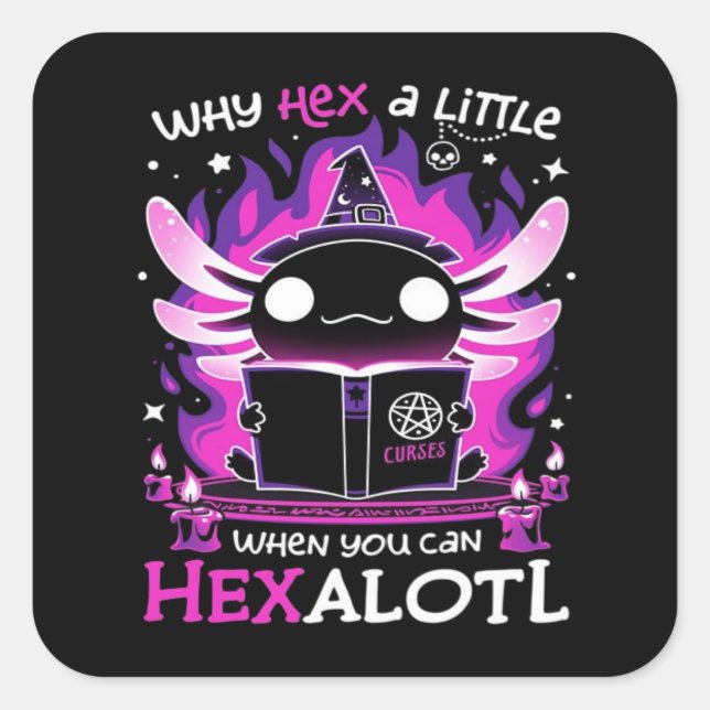 Axolotl Witching Hour - Salamandre  Square Sticker (Front)