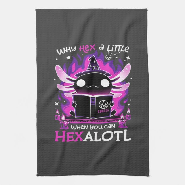 Axolotl Witching Hour - Salamandre  Tea Towel (Vertical)