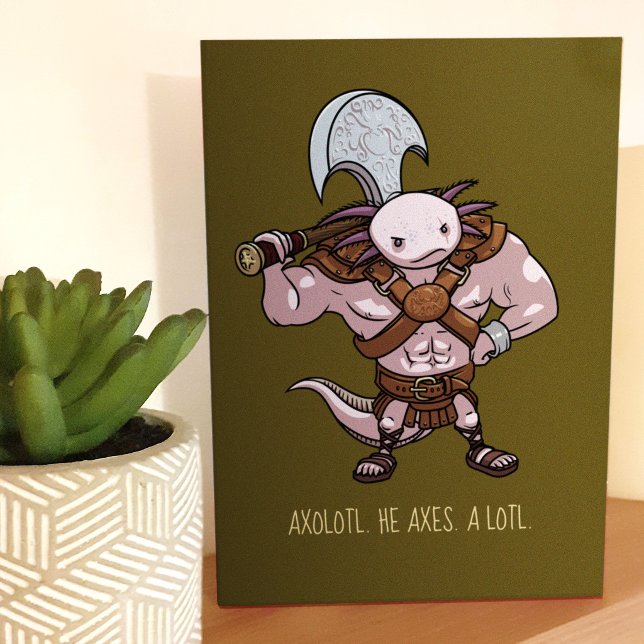 Axolotl With An Axe Gladiator Warrior Artwork Card (Creator Uploaded)