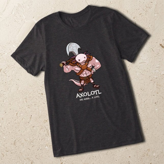 Axolotl With An Axe Gladiator Warrior Artwork Tri-Blend Shirt (Creator Uploaded)