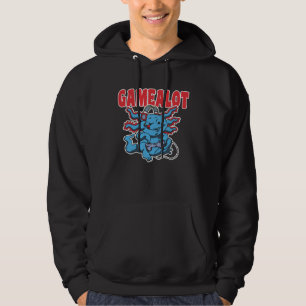 Axolotl with controller and the saying Gamealot Hoodie