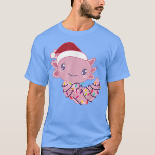 Axolotl With Fairy Lights Funny Animal Christmas T-Shirt
