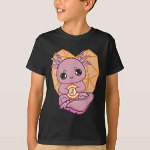 Axolotl With Orange Ribbon For Leukaemia Awareness T-Shirt