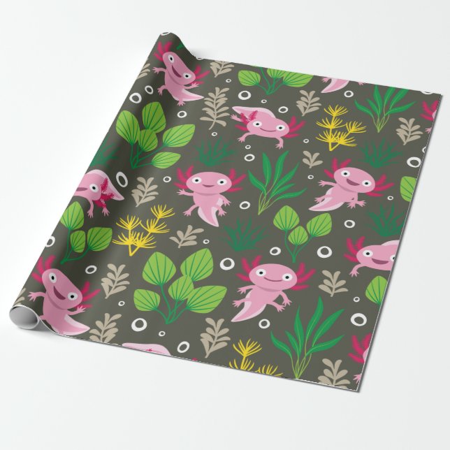 Axolotl Wrapping Paper (Unrolled)
