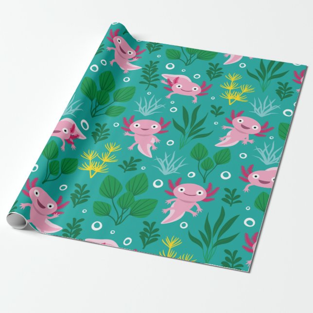 Axolotl Wrapping Paper (Unrolled)