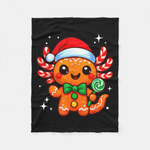 Axolotl Xmas Hat Santa Cute Funny Christmas Pajama Fleece Blanket