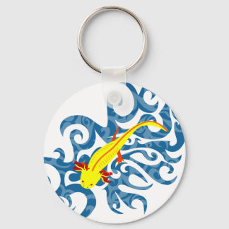 Axolotl Yellow in Water Key Ring