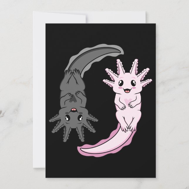 Axolotl Yin Yang Kawaii Animal Axolotls Lover Owne Invitation (Front)