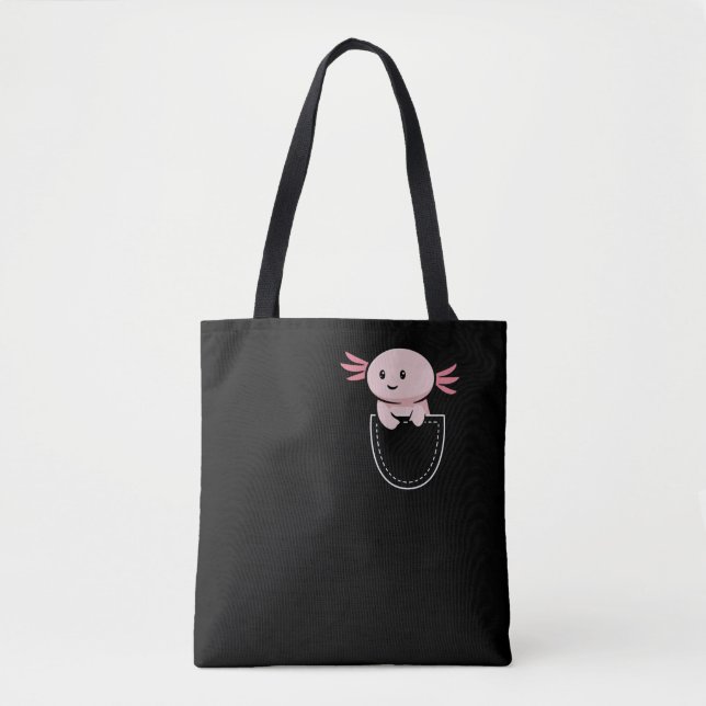 Axolotls Axolotl In A Pocket Kawaii Tote Bag (Front)