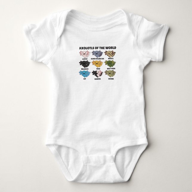 Axolotls From The World Sweet Animals Axolotl Baby Bodysuit (Front)