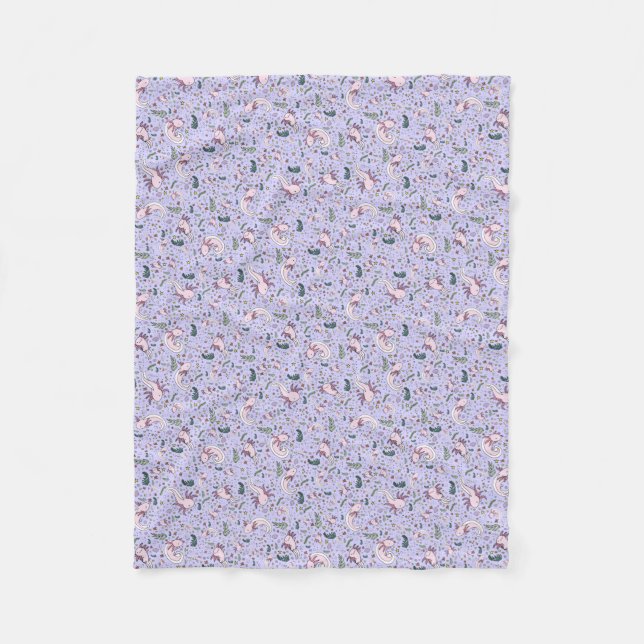 Axolotls in Purple Fleece Blanket (Front)