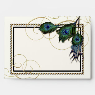 Ay Vintage Peacock Feather 7 Formal Elegant Chic Envelopes