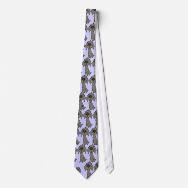 AY- Weimaraner Cartoon Necktie (Front)