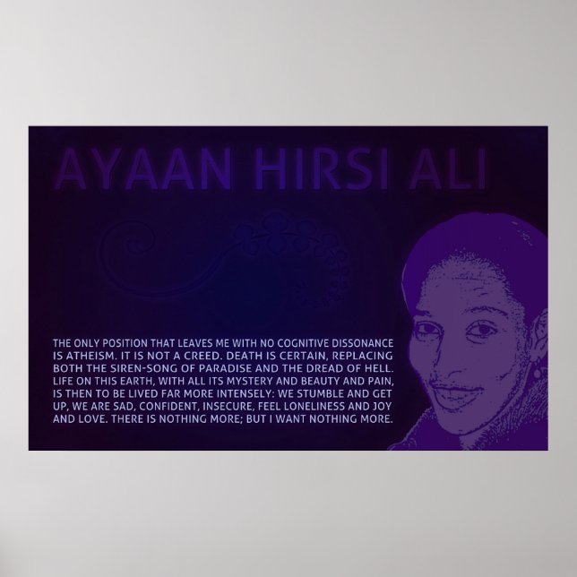 Ayaan Hirsi Ali | No Cognitive Dissonance Poster (Front)