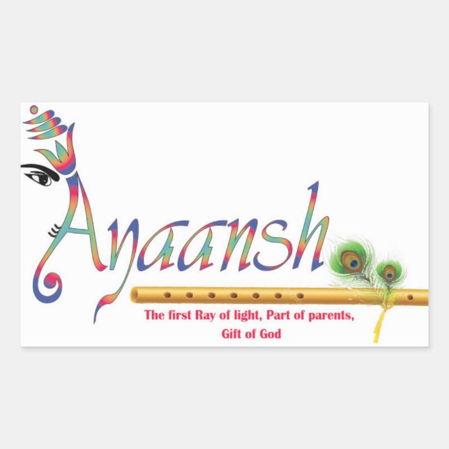 ayaansh rectangular sticker (Front)