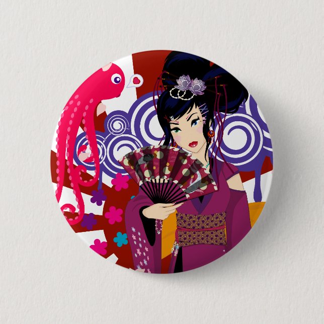 Ayaka in Harajuku Town 6 Cm Round Badge (Front)