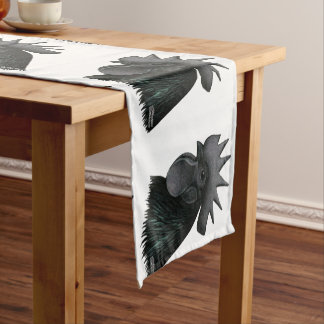 Ayam Cemani Rooster Head Short Table Runner