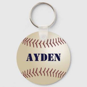 Ayden Baseball Keychain by 369MyName