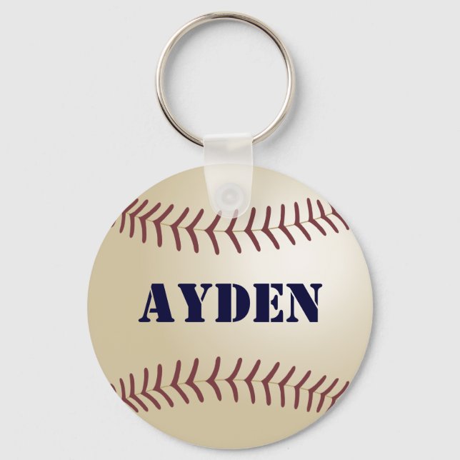 Ayden Baseball Keychain by 369MyName (Front)