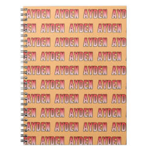 Ayden pink name notebook
