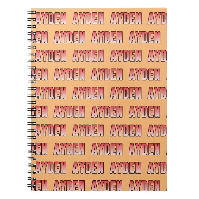 Ayden pink name notebook (Front)