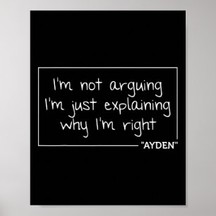 Ayden Quote Funny Birthday Personalised Name Gift  Poster