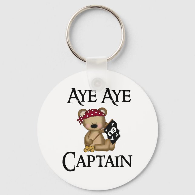 Aye Aye Captain Teddy Bear Pirate Key Chain (Front)