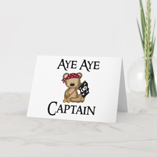 Aye Aye Captain Teddy Bear Pirate Notecard (Front)