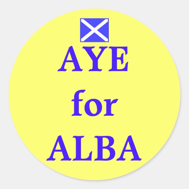 Aye for Alba Scottish Independence Flag Sticker (Front)