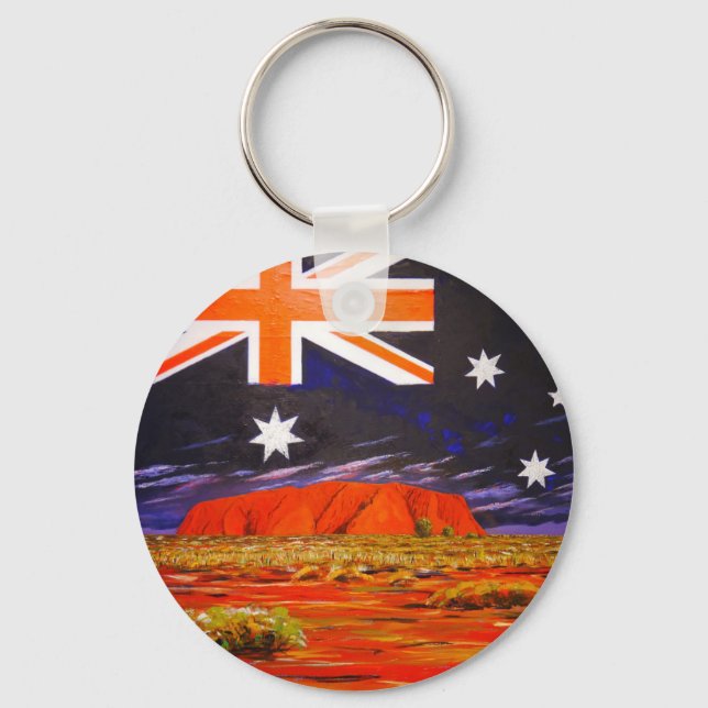 Ayers rock and australian flag key ring (Front)