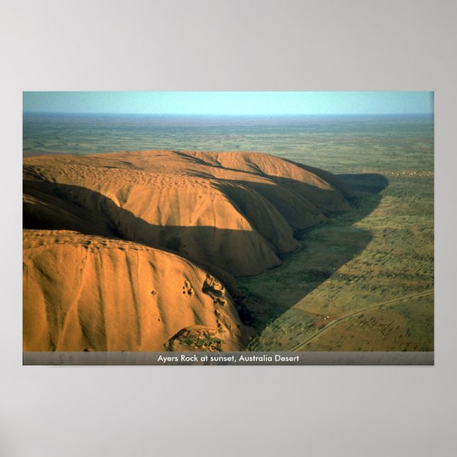 Ayers Rock at sunset, Australia Desert Poster (Front)