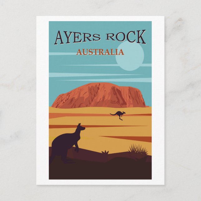 Ayers Rock, Australia Travel Poster Postcard (Front)